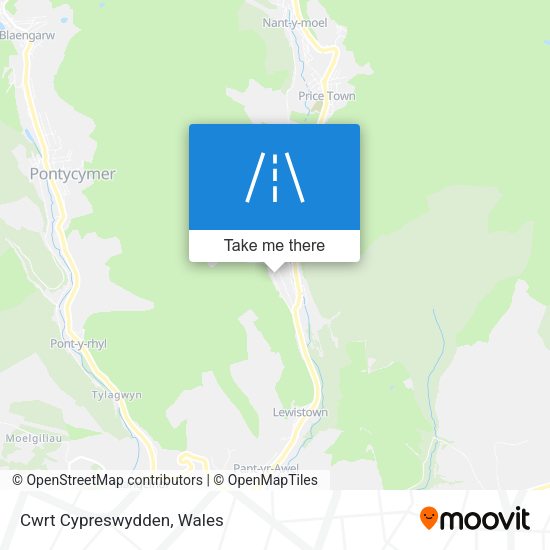 Cwrt Cypreswydden map