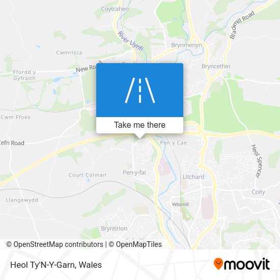 Heol Ty'N-Y-Garn map