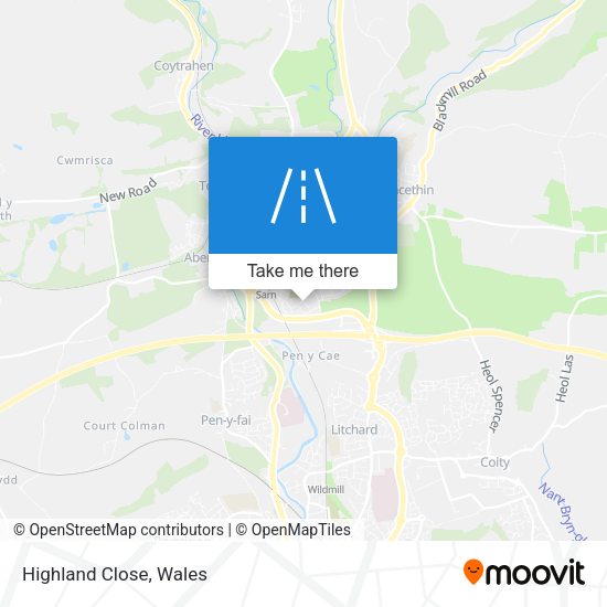 Highland Close map