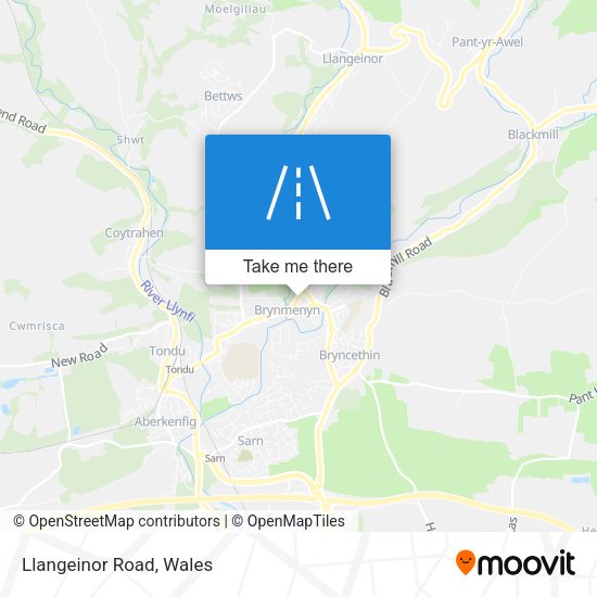Llangeinor Road map