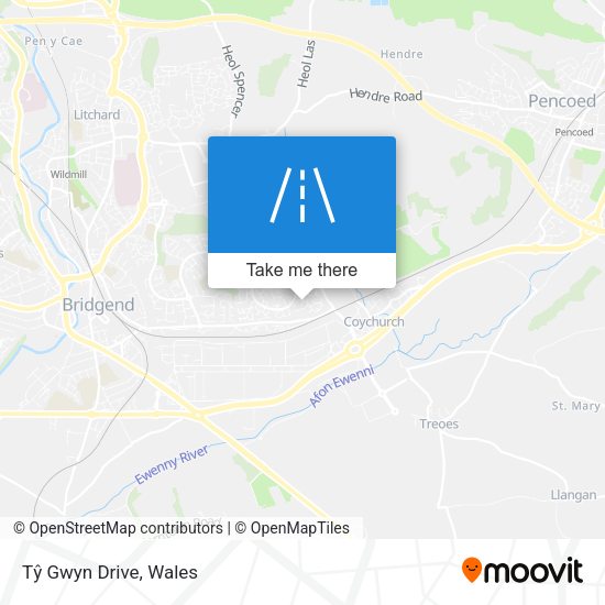 Tŷ Gwyn Drive map