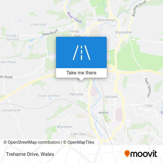 Treharne Drive map