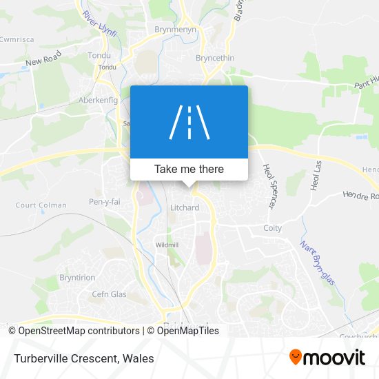 Turberville Crescent map