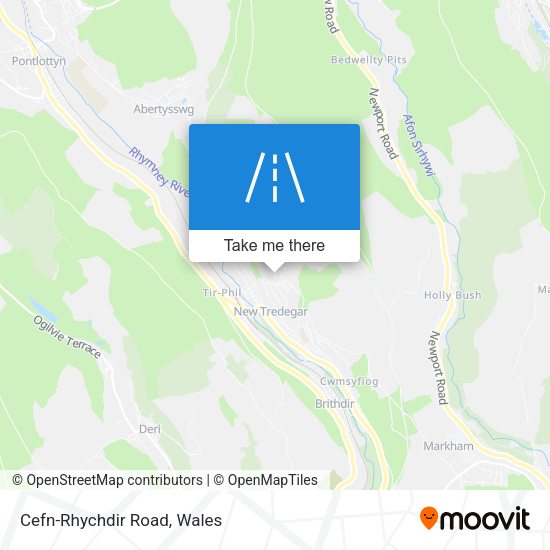 Cefn-Rhychdir Road map