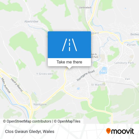 Clos Gwaun Gledyr map