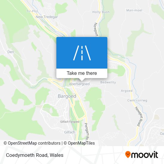 Coedymoeth Road map