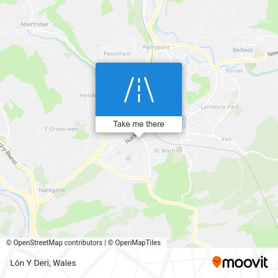 Lôn Y Deri map