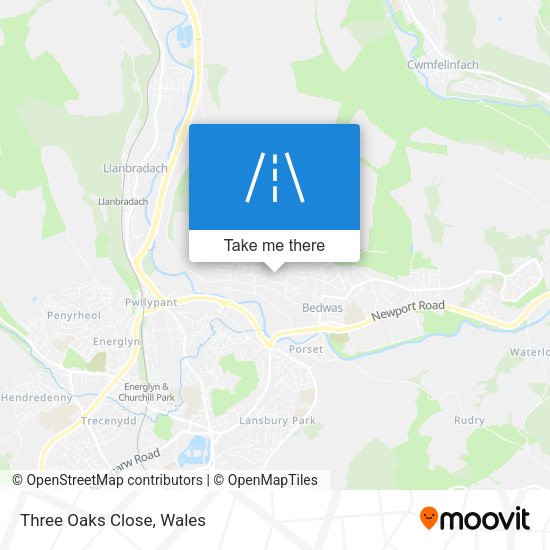 Three Oaks Close map