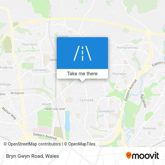 Bryn Gwyn Road map