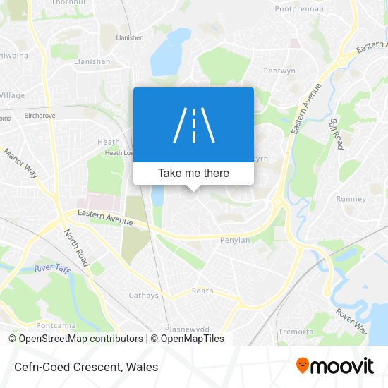 Cefn-Coed Crescent map