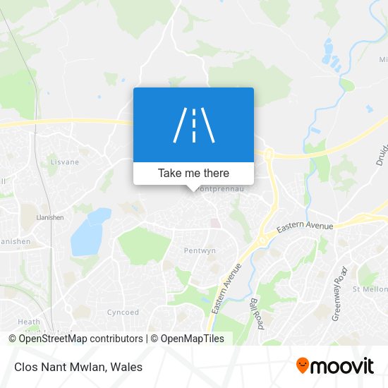 Clos Nant Mwlan map