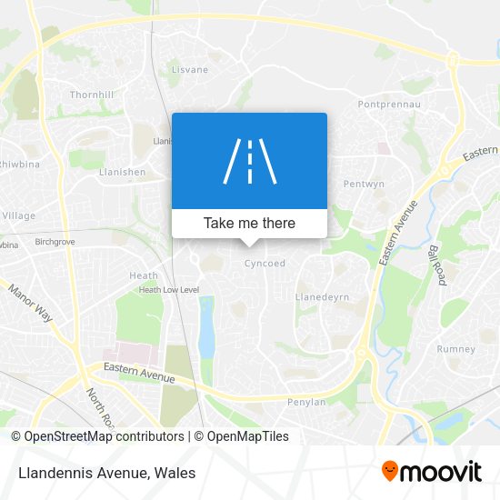 Llandennis Avenue map