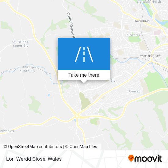 Lon-Werdd Close map