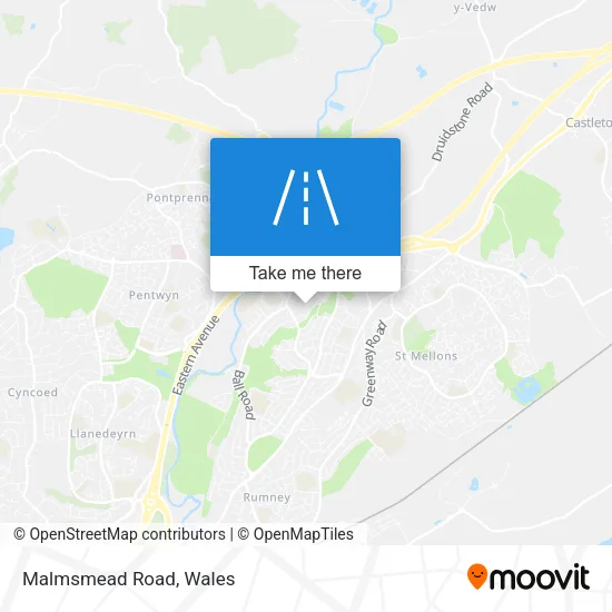 Malmsmead Road map