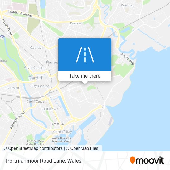 Portmanmoor Road Lane map