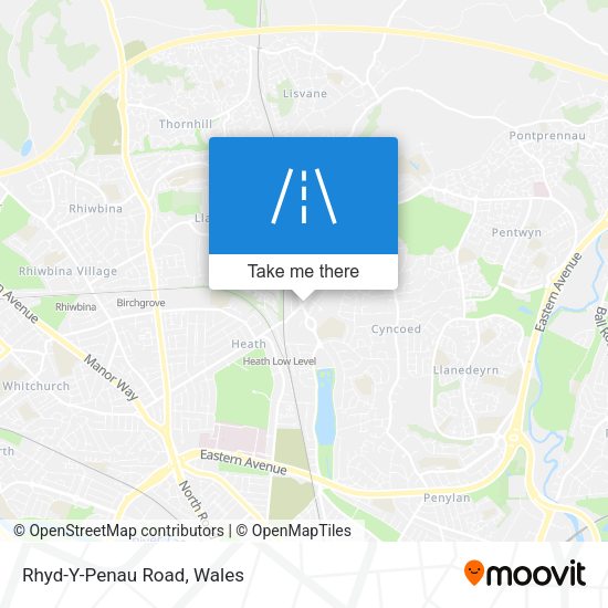 Rhyd-Y-Penau Road map