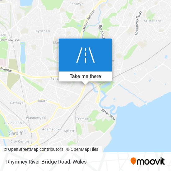 Rhymney River Bridge Road map