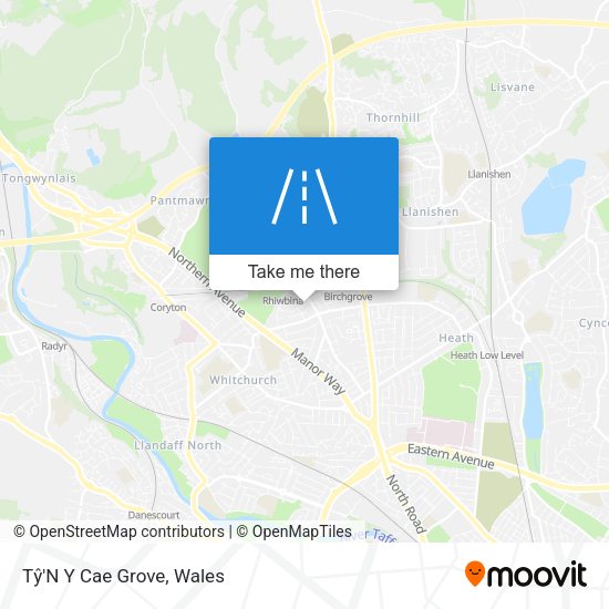 Tŷ'N Y Cae Grove map