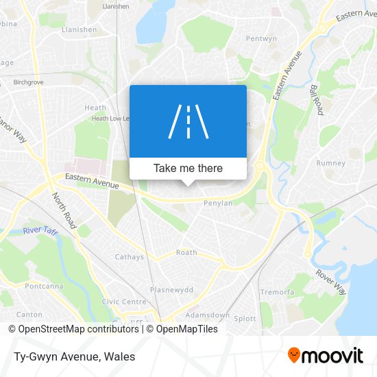 Ty-Gwyn Avenue map