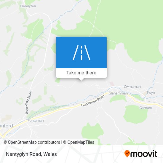 Nantyglyn Road map