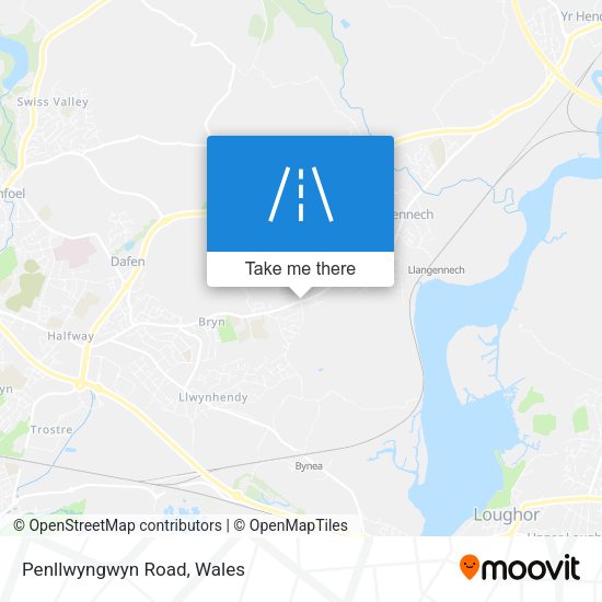 Penllwyngwyn Road map