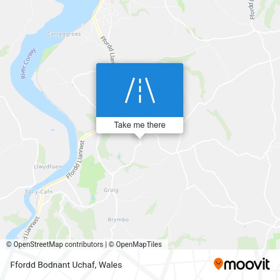 Ffordd Bodnant Uchaf map