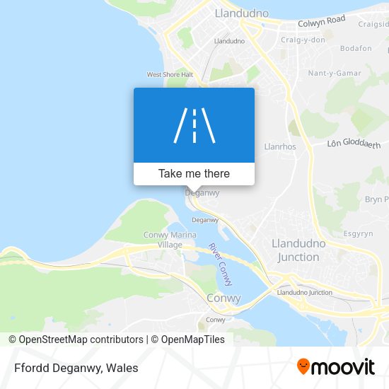 Ffordd Deganwy map