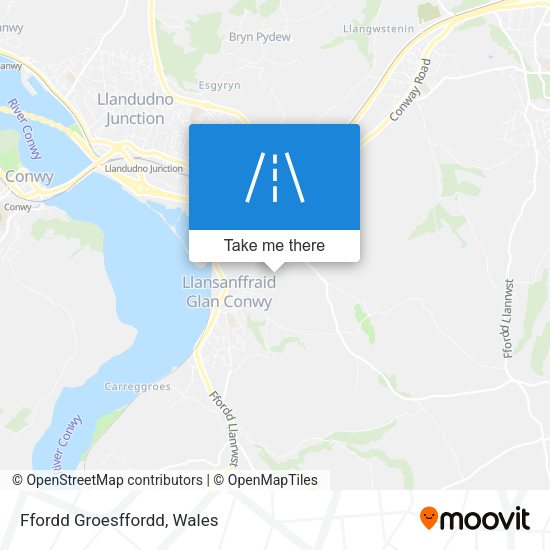 Ffordd Groesffordd map