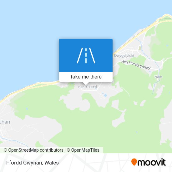 Ffordd Gwynan map
