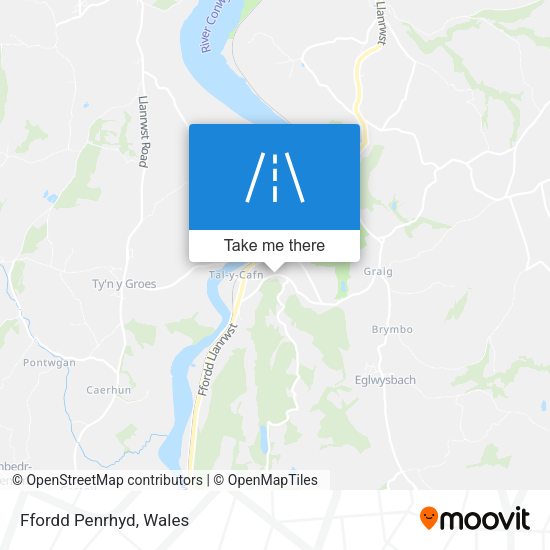 Ffordd Penrhyd map