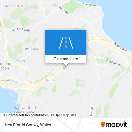 Hen Ffordd Gonwy map