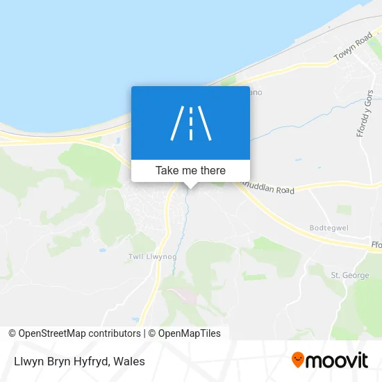 Llwyn Bryn Hyfryd map