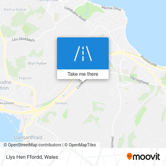 Llys Hen Ffordd map