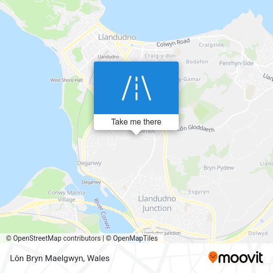 Lôn Bryn Maelgwyn map