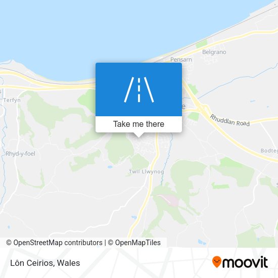 Lôn Ceirios map
