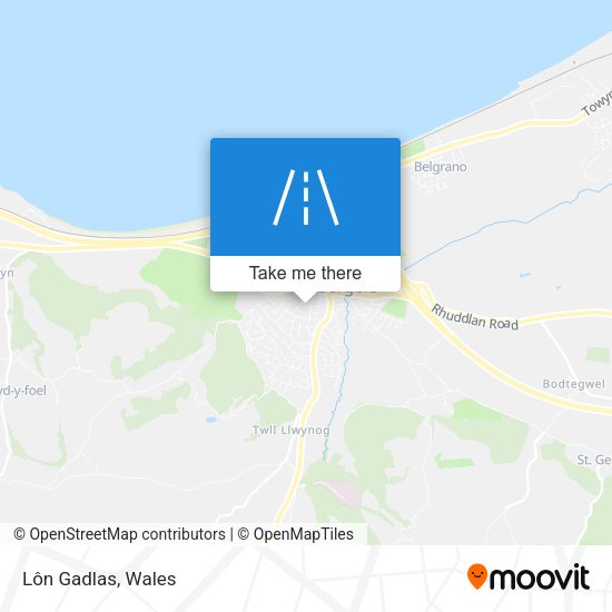 Lôn Gadlas map