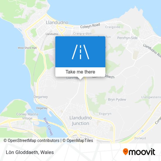 Lôn Gloddaeth map