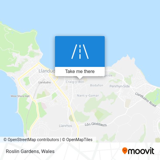 How to get to Roslin Gardens, Conwy by Bus or Train?