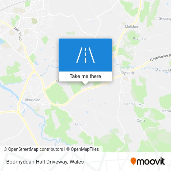 Bodrhyddan Hall Driveway map