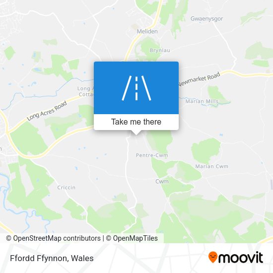 Ffordd Ffynnon map