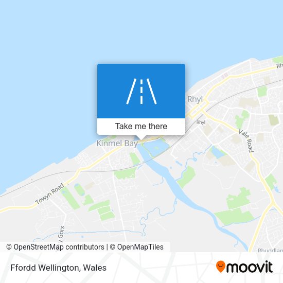 Ffordd Wellington map