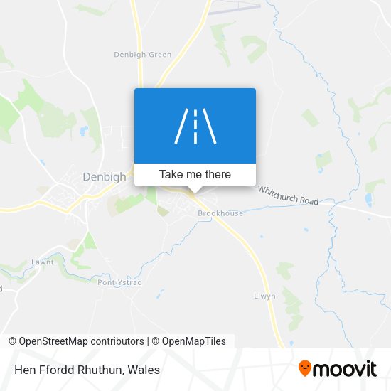 Hen Ffordd Rhuthun map