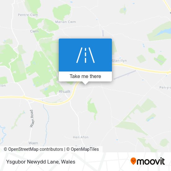 Ysgubor Newydd Lane map