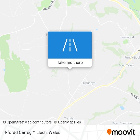 Ffordd Carreg Y Llech map
