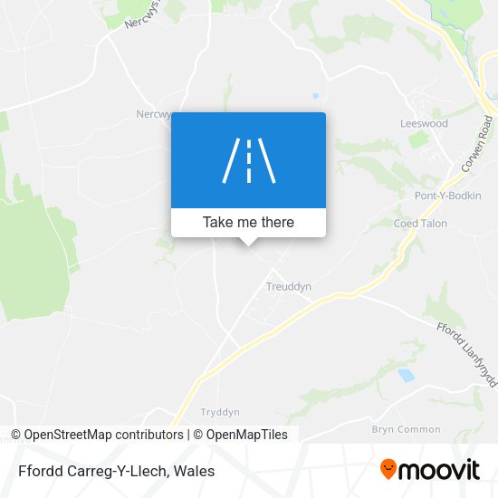 Ffordd Carreg-Y-Llech map