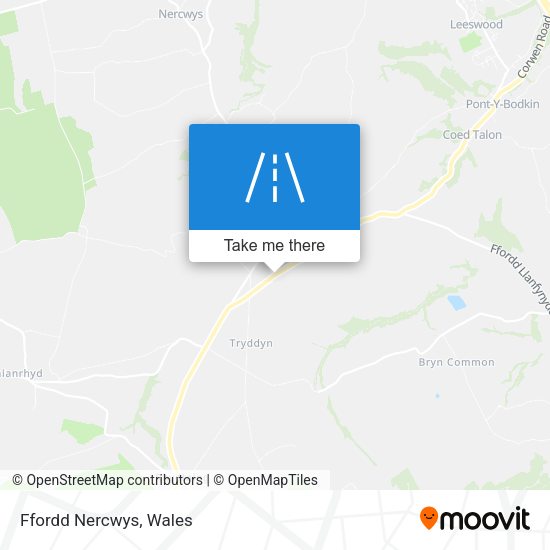 Ffordd Nercwys map