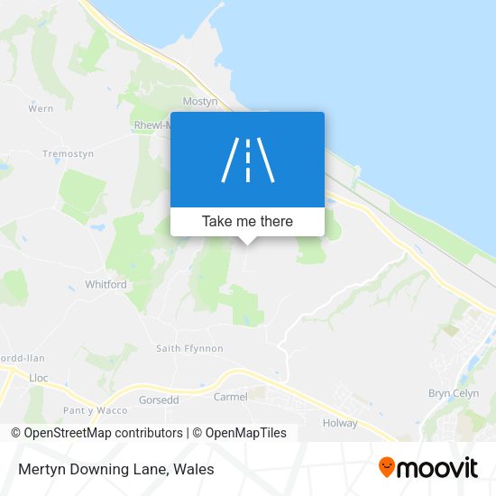 Mertyn Downing Lane map