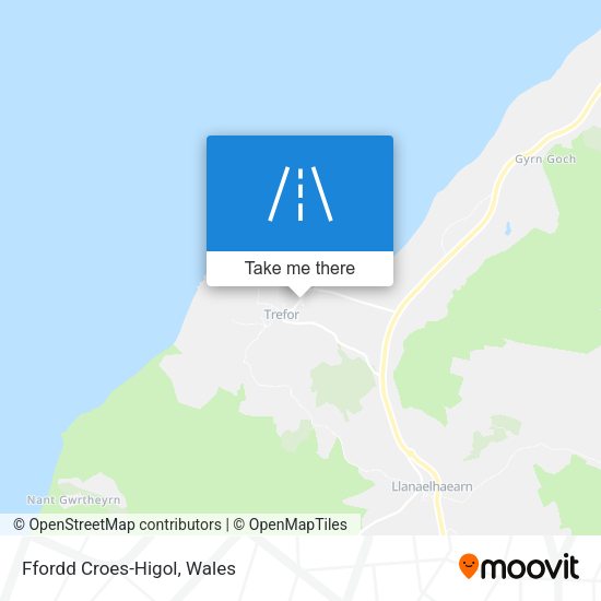 Ffordd Croes-Higol map