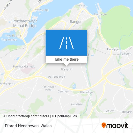 Ffordd Hendrewen map