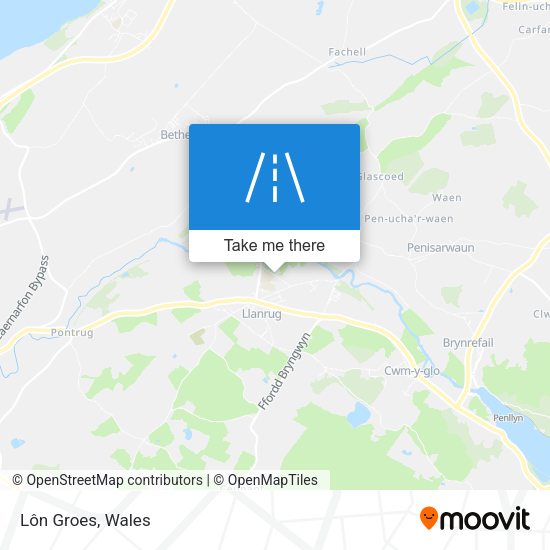 Lôn Groes map